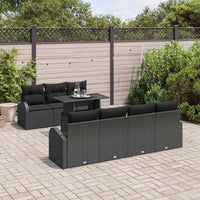 Set Divano da Giardino Con Cuscini di 8 Pezzi Nero Polyrattan 3357326