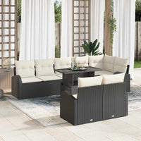 Set di Sofà da Giardino  9 Pezzi con Cuscini Nero in Polyrattan 3357400