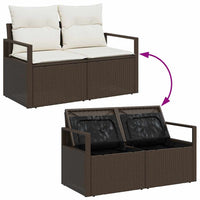 Set Divani Giardino  5 Pezzi con Cuscini Marrone Polyrattan 3357461