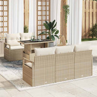Set di Divani da Giardino con Cuscini Beige in Rattan Polietilene da 6 Pezzi 3357474