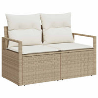 Set da Giardino 7 Pezzi con Cuscini Beige Rattan Polyrattan 3357574