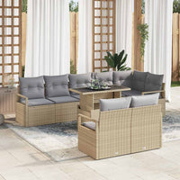 vidaXL Set Divano da Giardino 9 pcs Beige Poly Rattan