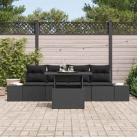 vidaXL Set Divano da Giardino con cuscino 5 pcs Nero 100 x 55 x 73 cm