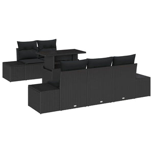 Set Divano da Giardino con cuscino 6 pcs Nero 100 x 55 x 73 cm 3357836