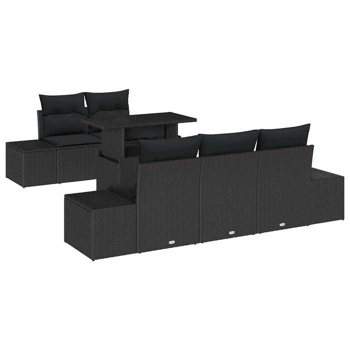 Set Divano da Giardino con cuscino 6 pcs Nero 100 x 55 x 73 cm 3357836