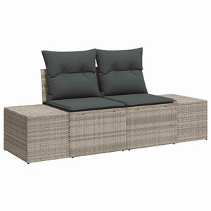 Set di Sofà da Giardino 8 Pezzi con Cuscini Grigio Chiaro in Rattan PE 3357865