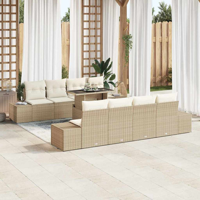 Set Divano da Giardino 7 pcs Beige e Crema 100 x 55 x 73 cm 3357884