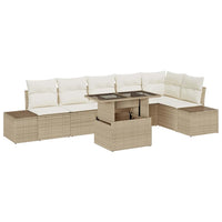 Set Divano da Giardino 7 pcs Beige Poly Rattan 3357934
