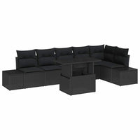 Set Divano da Giardino con archiviazione 7 pcs Nero Poly Rattan 3357936