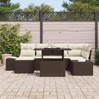 Set Divano da Giardino 7 pcs Marrone Poly Rattan 3357951