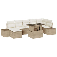 vidaXL Set Divano da Giardino 8 pcs Beige Poly Rattan
