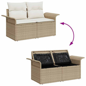 Set di divani da giardino  a 5 pezzi con cuscini beige in rattan sintetico 3358003