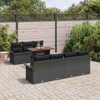 Set di Divano da Giardino 8 Pezzi con Cuscini in Rattan Sintetico Nero di 3358032