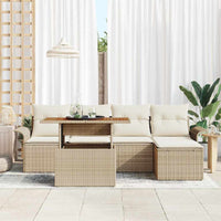 Set di divani da giardino in 6 pezzi con cuscini beige in rattan sintetico. 3358059