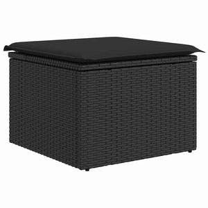 Set di Sofà da Giardino  con Cuscini Nero Polyrattan 6 Pezzi 3358060