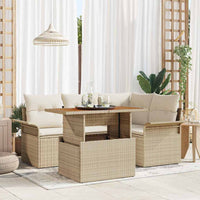 Set da giardino in rattan sintetico da 5 pezzi con cuscini beige 3358066