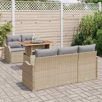 Set da giardino 6 pezzi  con cuscini beige in rattan sintetico 3358135