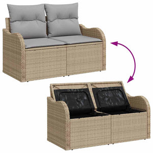Set da giardino 6 pezzi  con cuscini beige in rattan sintetico 3358135