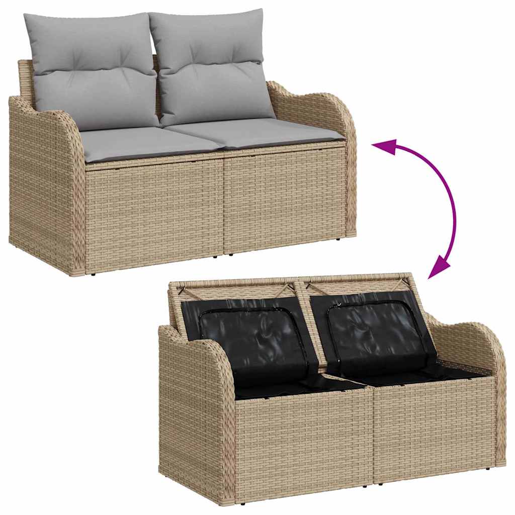 vidaXL Set Divano da Giardino 6 pcs Beige Poly Rattan