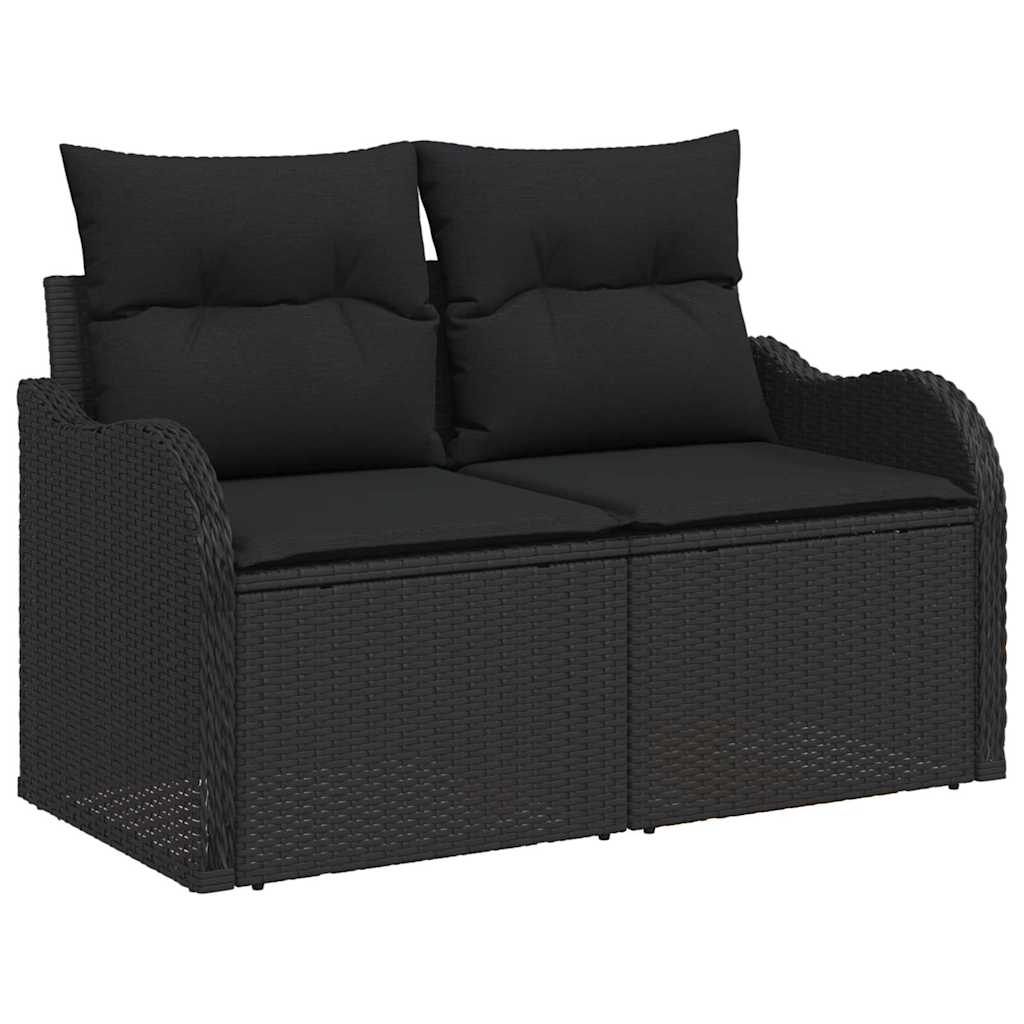 Set di Divani da Giardino  in 8 Pezzi con Cuscini Neri in Rattan Sintetico 3358165