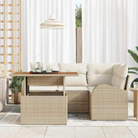 Set di divani da giardino  con 5 pezzi e cuscini beige in rattan poliester. 3358318
