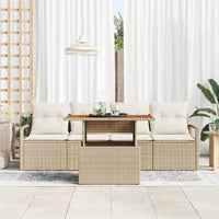 Set di divani da giardino 5 pezzi  con cuscini beige in polirattan 3358381
