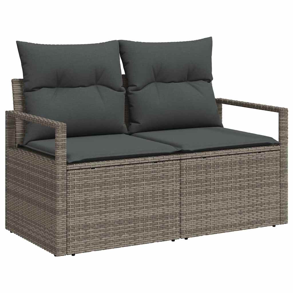 vidaXL Set Divano da Giardino 6 pcs Grigio Poly Rattan