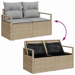 vidaXL Set Divano da Giardino 6 pcs Beige Poly Rattan