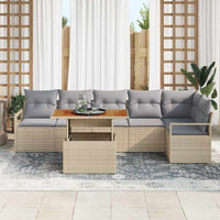 Set di divani da giardino 7 pezzi con cuscini in rattan beige 3358457