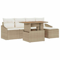 Set Divano da Giardino 6 pcs Beige Poly Rattan 3358563
