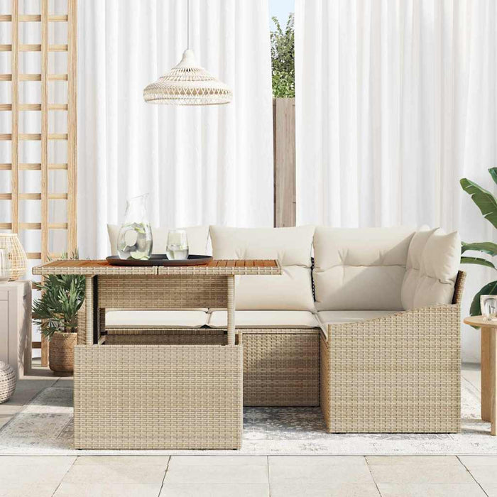 Set Divano da Giardino 5 pcs Beige Poly Rattan 3358570