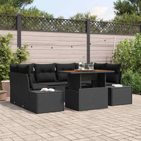 Set Divano da Giardino con archiviazione 7 pcs Nero Poly Rattan 3358655