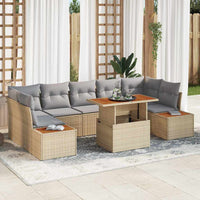 Set di divani da giardino , 8 pezzi, con cuscini beige in rattan sintetico 3358784