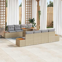 Set Divano da Giardino 9 pcs Beige Poly Rattan 3358789