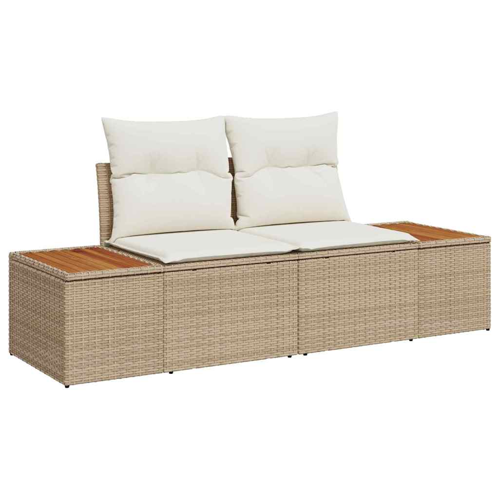 Set di Divani da Giardino da 6 Pezzi con Cuscini Beige in Rattan Sintetico 3358800