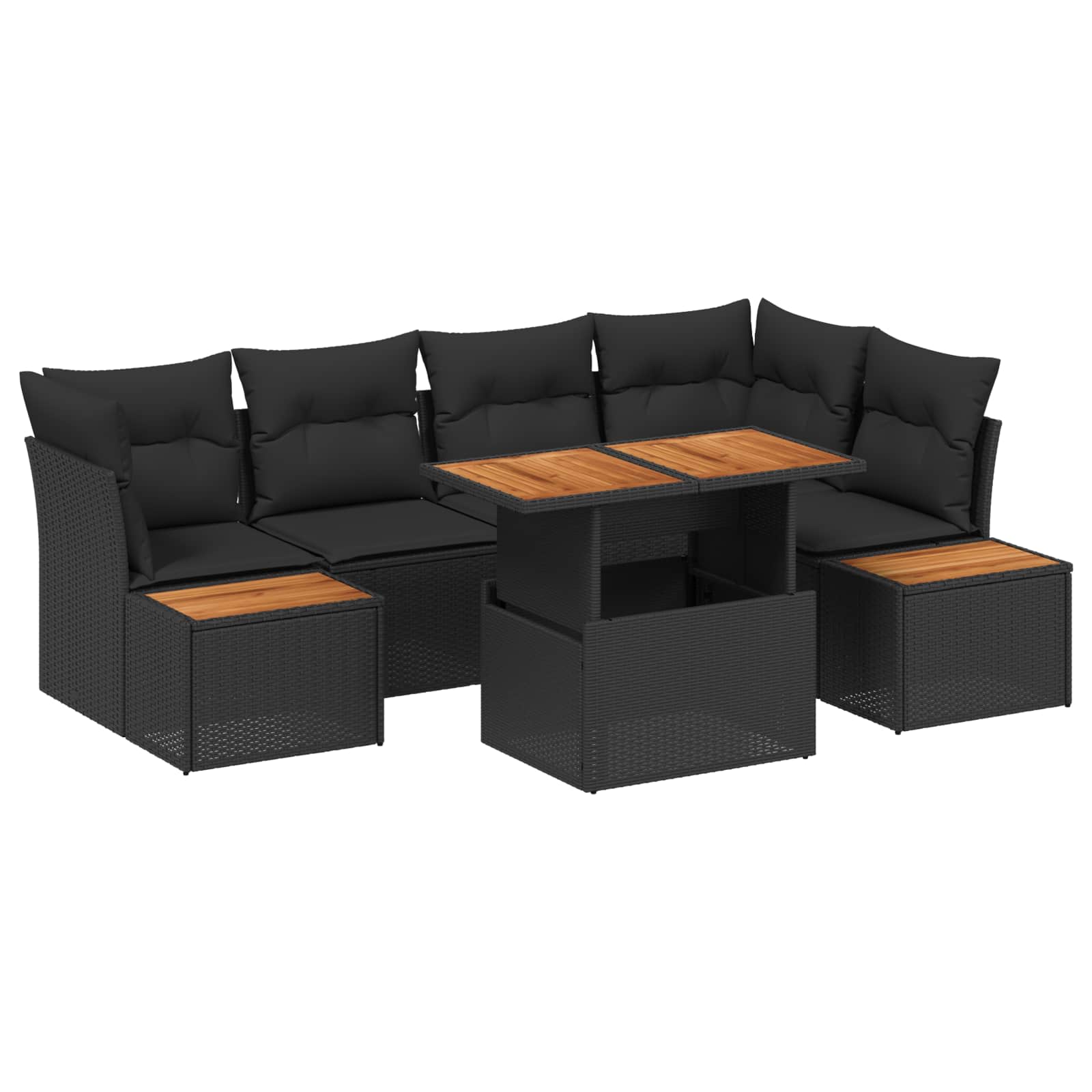 Set Divano da Giardino 10 pcs Nero Poly Rattan 3358837