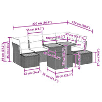 Set Divano da Giardino 10 pcs Nero Poly Rattan 3358837