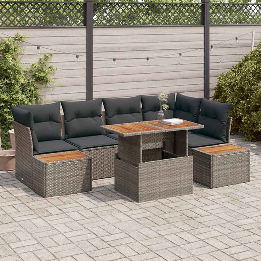 Set Divano da Giardino 10 pcs Grigio Poly Rattan 3358838