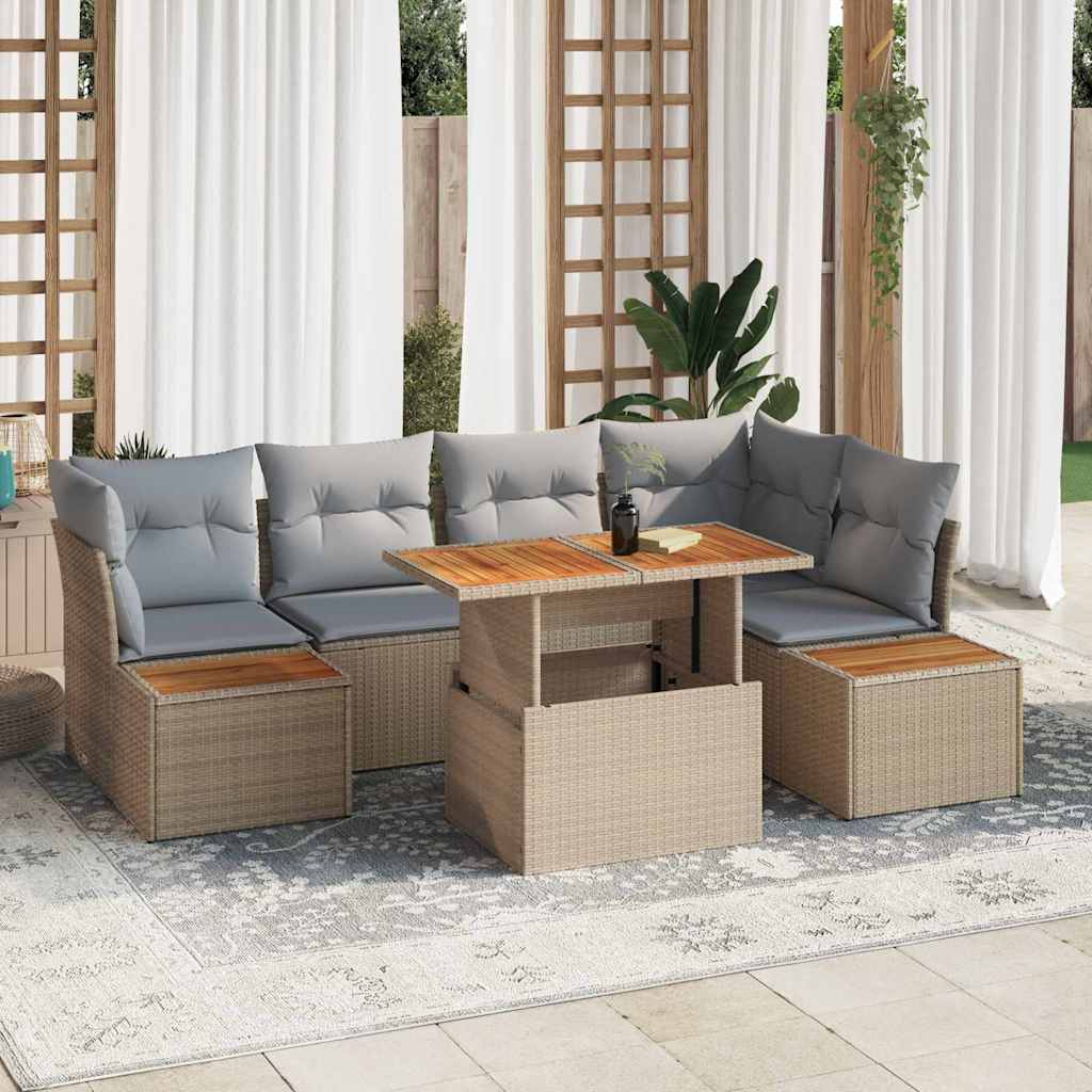 Set Divano da Giardino 10 pcs Beige Poly Rattan 3358839
