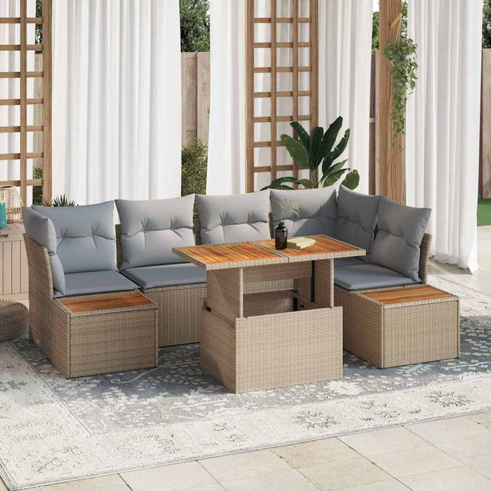 Set Divano da Giardino 10 pcs Beige Poly Rattan 3358839