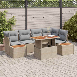 Set Divano da Giardino 10 pcs Beige Poly Rattan 3358839