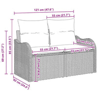 Set di Divani da Giardino 4 Pezzi con Cuscini Marrone Rattan Sintetico 3358947