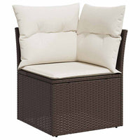 Set Divano da Giardino 6 Pezzi con Cuscini Marrone in Rattan Poliestere 3359177