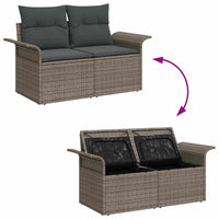 vidaXL Set Divano da Giardino con cuscino 6 pcs Grigio Poly Rattan
