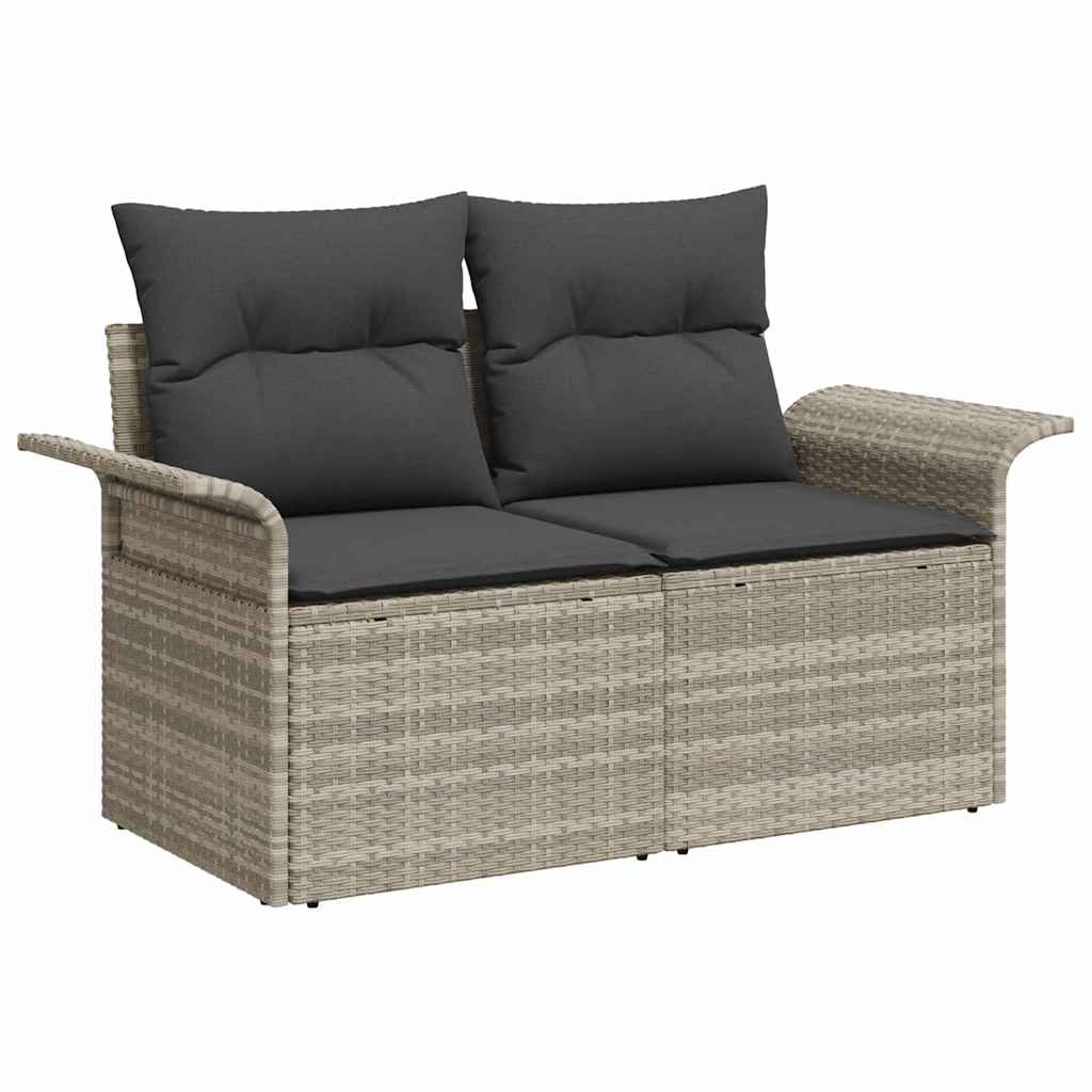 Set di Sofà da Giardino  6 Pezzi con Cuscini Grigio Chiaro in Rattan 3360253