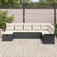 vidaXL Set Divano da Giardino con cuscino 8 pcs Nero Poly Rattan