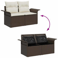 Set di divani da giardino da 8 pezzi con cuscini in rattan sintetico marrone 3360259