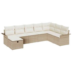 Set di divani da giardino  in 8 pezzi con cuscini beige in rattan sintetico 3360262