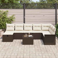 Set di divani da giardino  da 9 pezzi con cuscini in rattan polietilene marrone 3360269