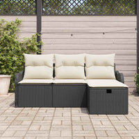 Set Divano da Giardino con cuscino 4 pz-Sofa da Giardino-Divanetto da esterno Poly Rattan 823744